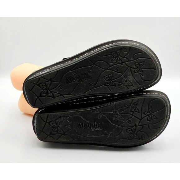 Alegria Womens Black Metallic Detailing Leather Verona Pewter Mosaic Sz 8.5 2319 - Picture 7 of 16